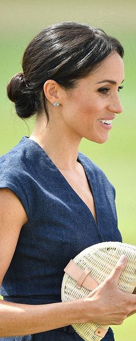 Birks Bee Chic Blue Topaz Silver Earrings as seen on Meghan Markle, the Duchess of Sussex at Sentebale Polo Cup 2018
