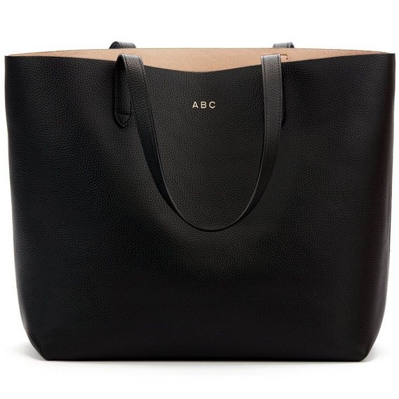 Cuyana Black Classic Structured Leather Tote