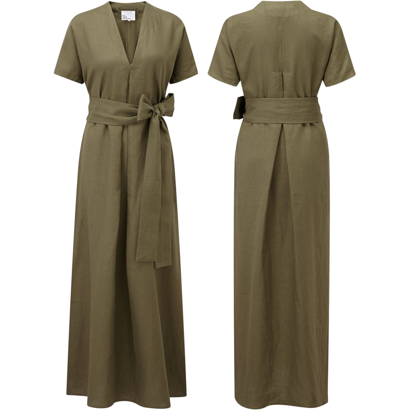 Lisa Marie Fernandez 'Rosetta' Olive Linen Caftan Dress