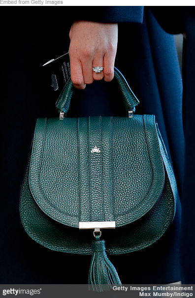Meghan Markle carries Demellier London 'The Mini Venice' in Forest Green