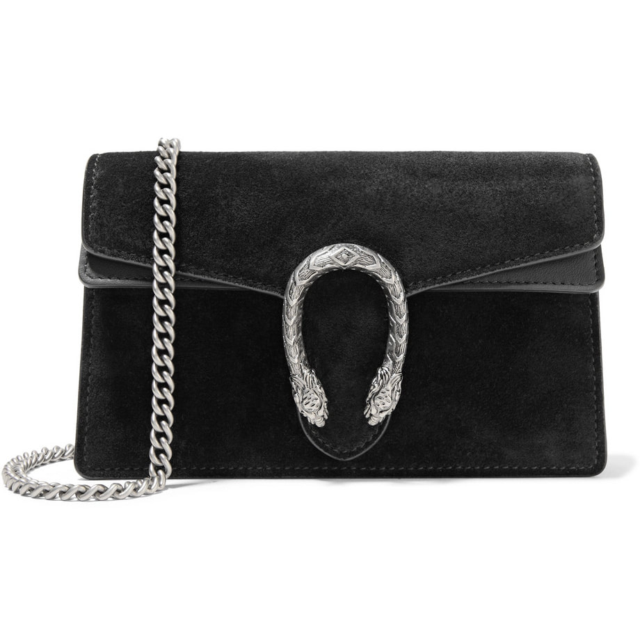 Gucci Dionysus Super Mini Black Suede Bag - Meghan Markle&#39;s Handbags - Meghan&#39;s Fashion