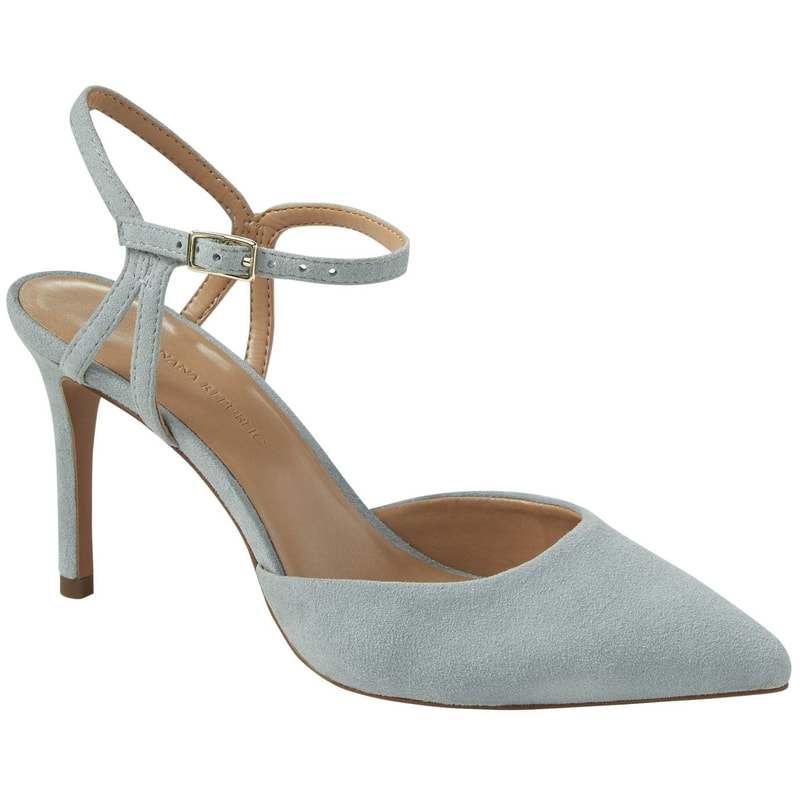 Banana Republic Madison 12-Hour Side Cut-Out Pump In ​Blue Graphite Suede