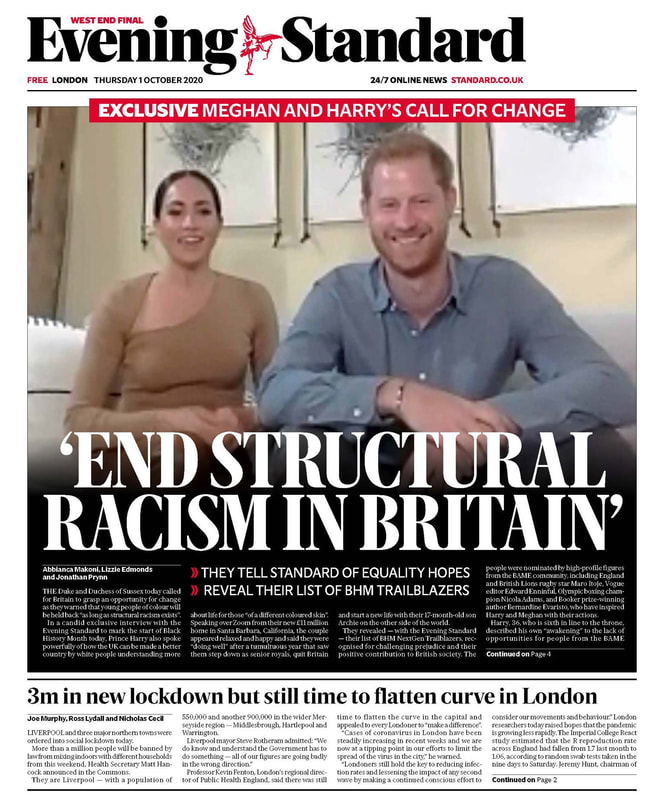 Meghan Markle & Prince Harry appear on the front page of the Evening Standard newspaper