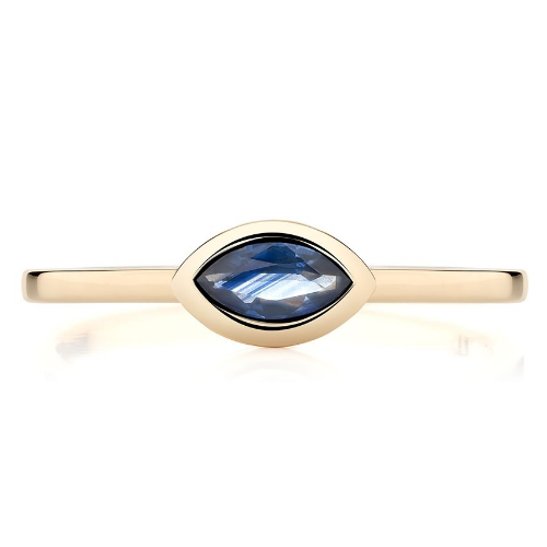 Ecksand Marquise-cut Blue Sapphire Showcase Stackable Ring