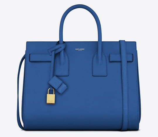 Saint Laurent Sac de Jour Bag in Royal Blue Leather