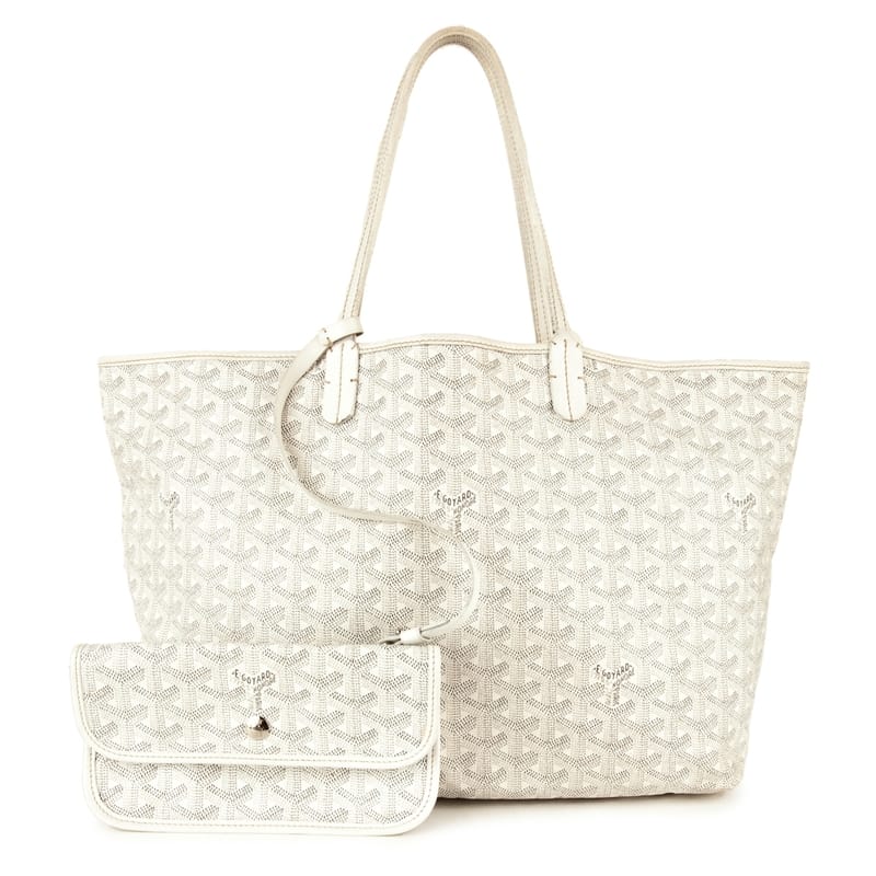 Goyard Goyardine St. Louis PM White/Grey Tote Bag - Meghan Markle&#39;s Handbags - Meghan&#39;s Fashion