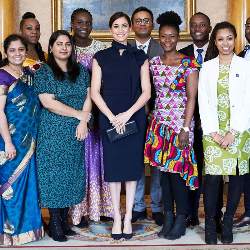 Meghan Markle, Duchess of Sussex, in her role as Patron of the Association of Commonwealth Universities (ACU), met with 22 scholars from across the Commonwealth at Buckingham Palace.