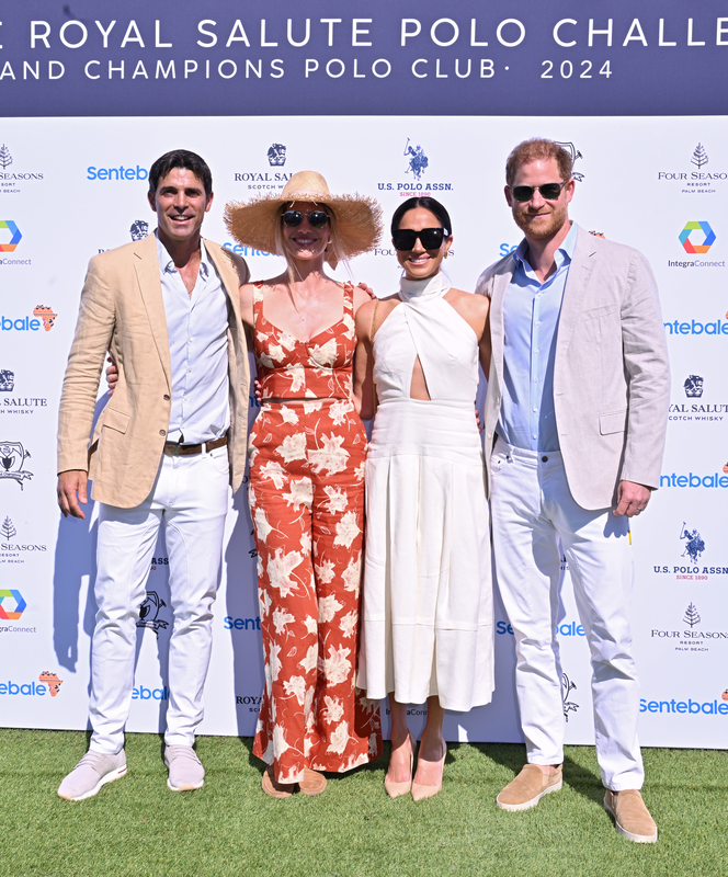 The Duke and Duchess of Sussex attended the Royal Salute Polo Challenge at Grand Champions Polo Club in Wellington, Florida on 12 April 2024.