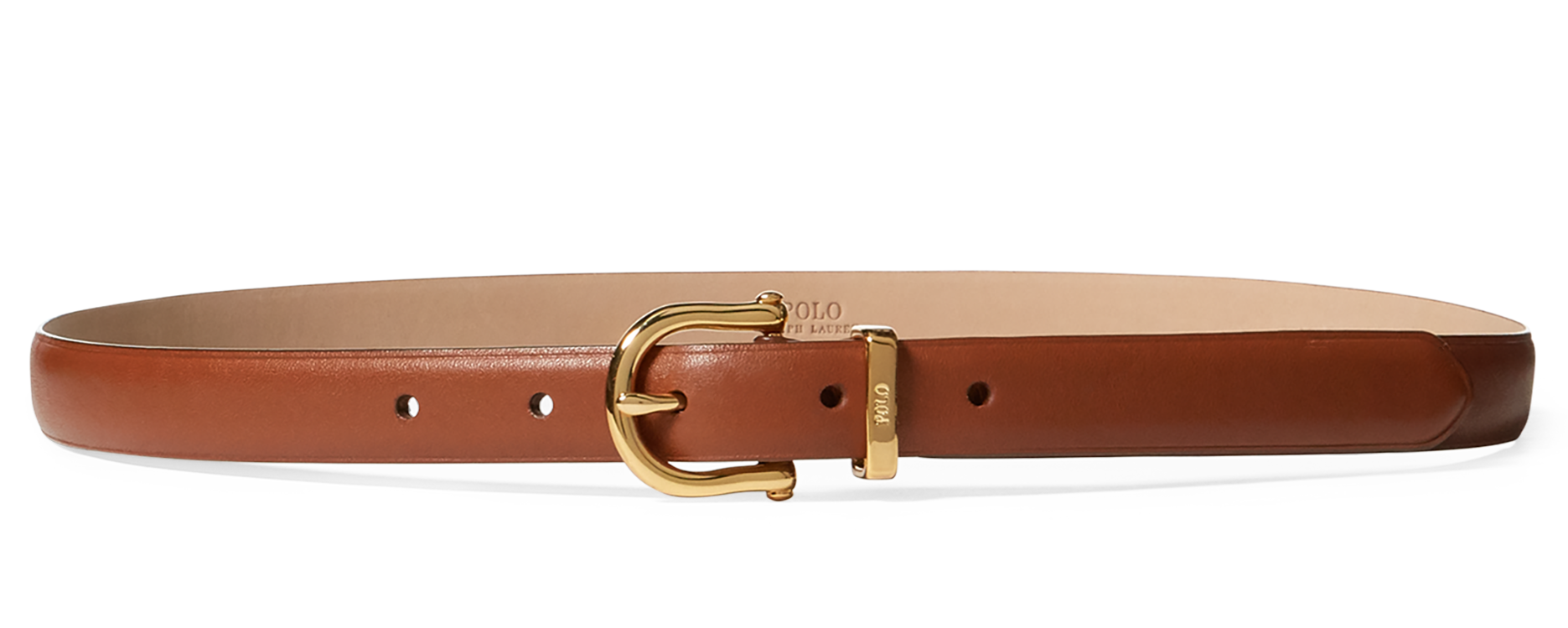 POLO Ralph Lauren saddle tan nappa leather skinny belt