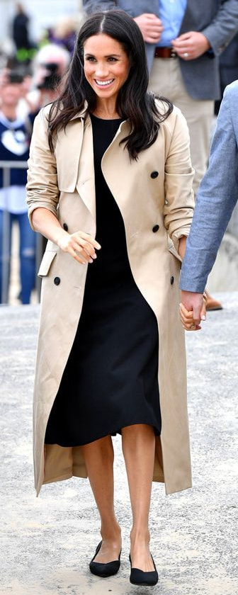 Martin Grant Classic Cotton Straight Cut Trench Coat as seen on Meghan Markle, the Duchess of Sussex on South Melbourne Beach Day 3 Royal Visit Australia