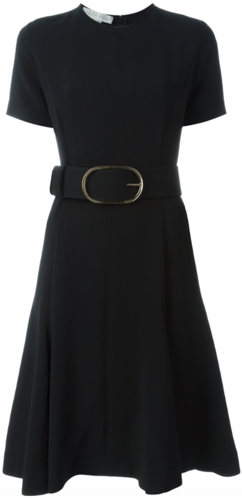Stella McCartney black short sleeve belted dress