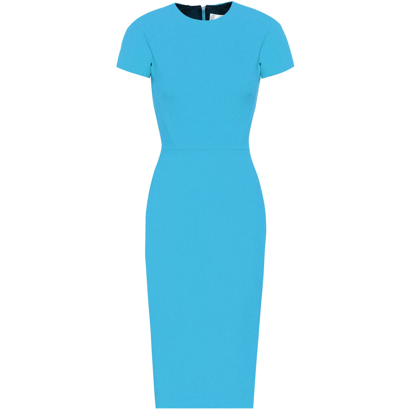 Victoria Beckham Turquoise Crêpe Midi Dress