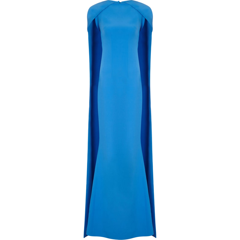 Safiyaa 'Ginkgo' Blue Cape Gown
