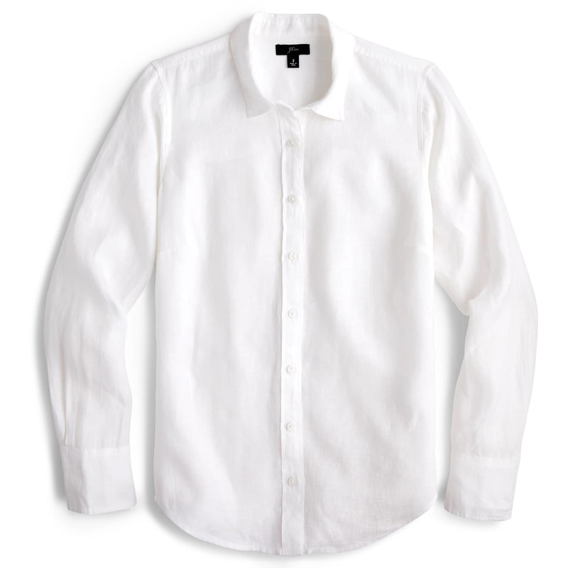 J.Crew Slim Perfect Shirt in White Irish Linen