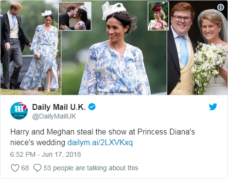 Meghan Markle And Prince Harry Attend Wedding Of Princess Diana’s Niece