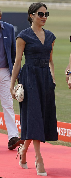 Aquazzura Deneuve Powder Pink Suede Bow Pointy Toe Pump as seen on Meghan Markle, the Duchess of Sussex at Sentebale Polo Cup 2018