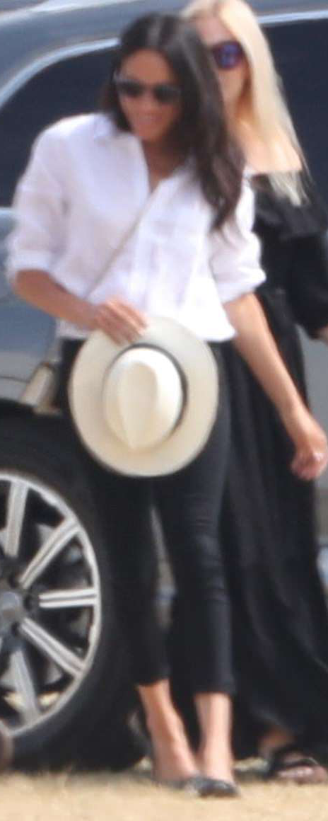 Chanel Leather Cap-Toe Ballerina Flats as seen on Meghan Markle, the Duchess of Sussex at the Audi Cup Polo