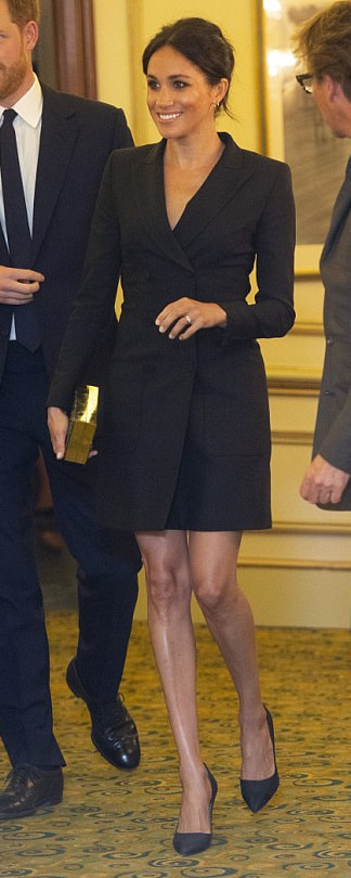 Judith and Charles Digital Black Blazer Dress as seen on Meghan Markle, the Duchess of Sussex at Hamilton musical