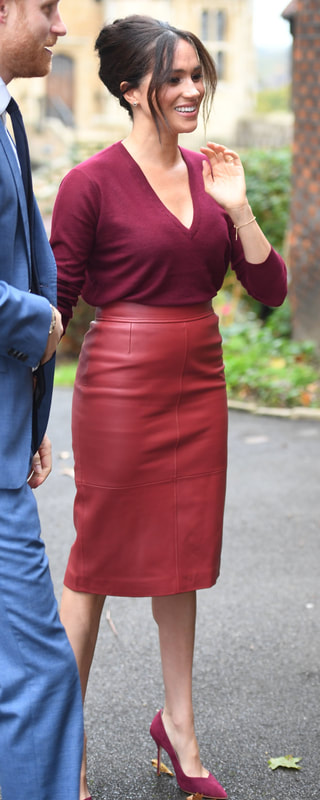 Sarah Flint 'Perfect Pump 100' in Cabernet Suede as seen on Meghan Markle, the Duchess of Sussex