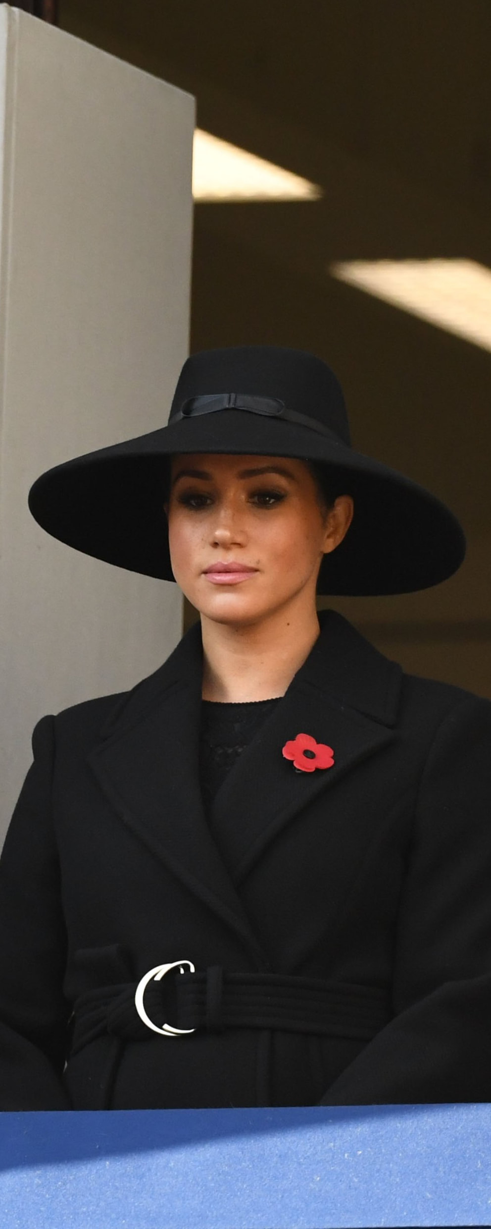 Stella McCartney Black Double-Breasted Wool Coat as seen on Meghan Markle, the Duchess of Sussex