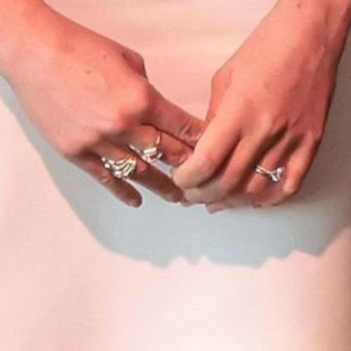 Meghan Markle wears Pippa Small Herkimer Diamond Almost Ring and Pippa Small Herkimer Diamond Greek Ring