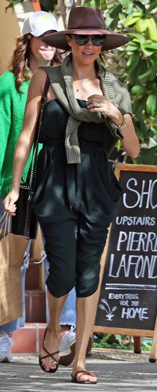 Malia Mills ‘Montecito’ Jumpsuit in Green as seen on Meghan Markle, Duchess of Sussex.