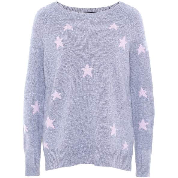 360 Cashmere Stella Star Sweater in Heather Rose and Grey