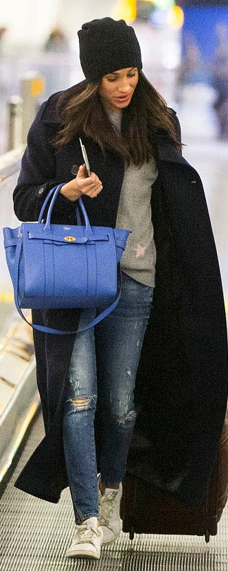 Zara Slim-Leg Distressed Jeans as seen on Meghan Markle.
