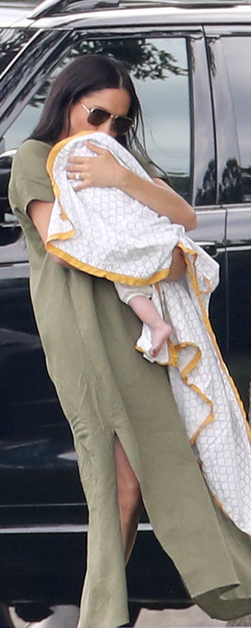 Lisa Marie Fernandez Rosetta Olive Linen Caftan Dress as seen on Meghan Markle, the Duchess of Sussex