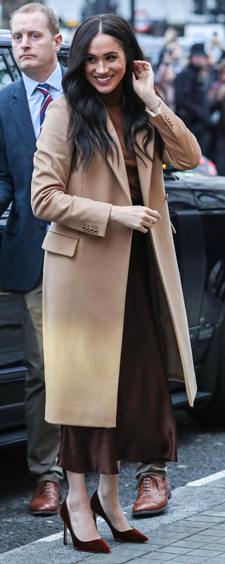 Massimo Dutti Toffee Brown Plain Silk Wool Sweater as seen on Meghan Markle, the Duchess of Sussex