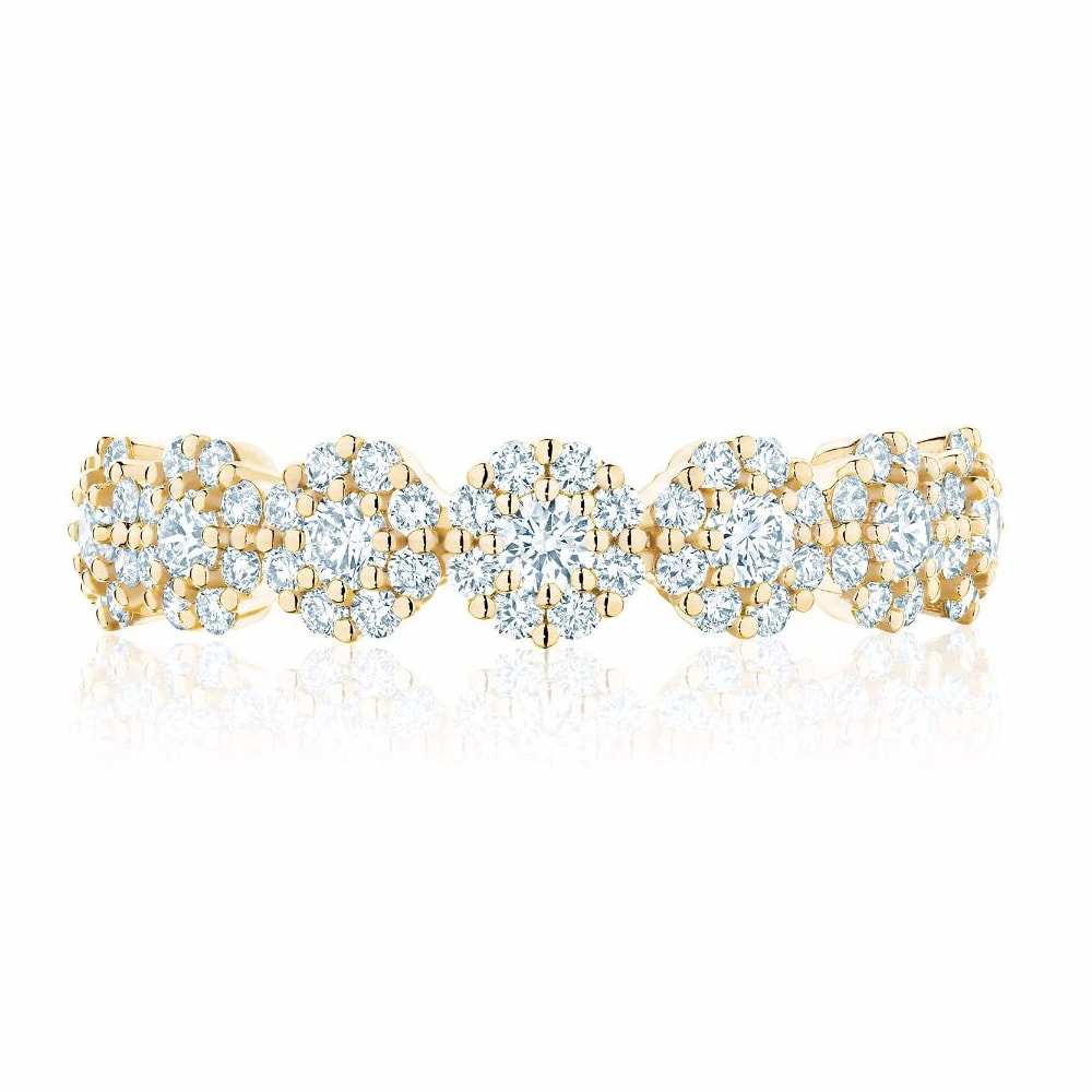 Birks Iconic Stackable Yellow Gold and Diamond Snowflake Ring