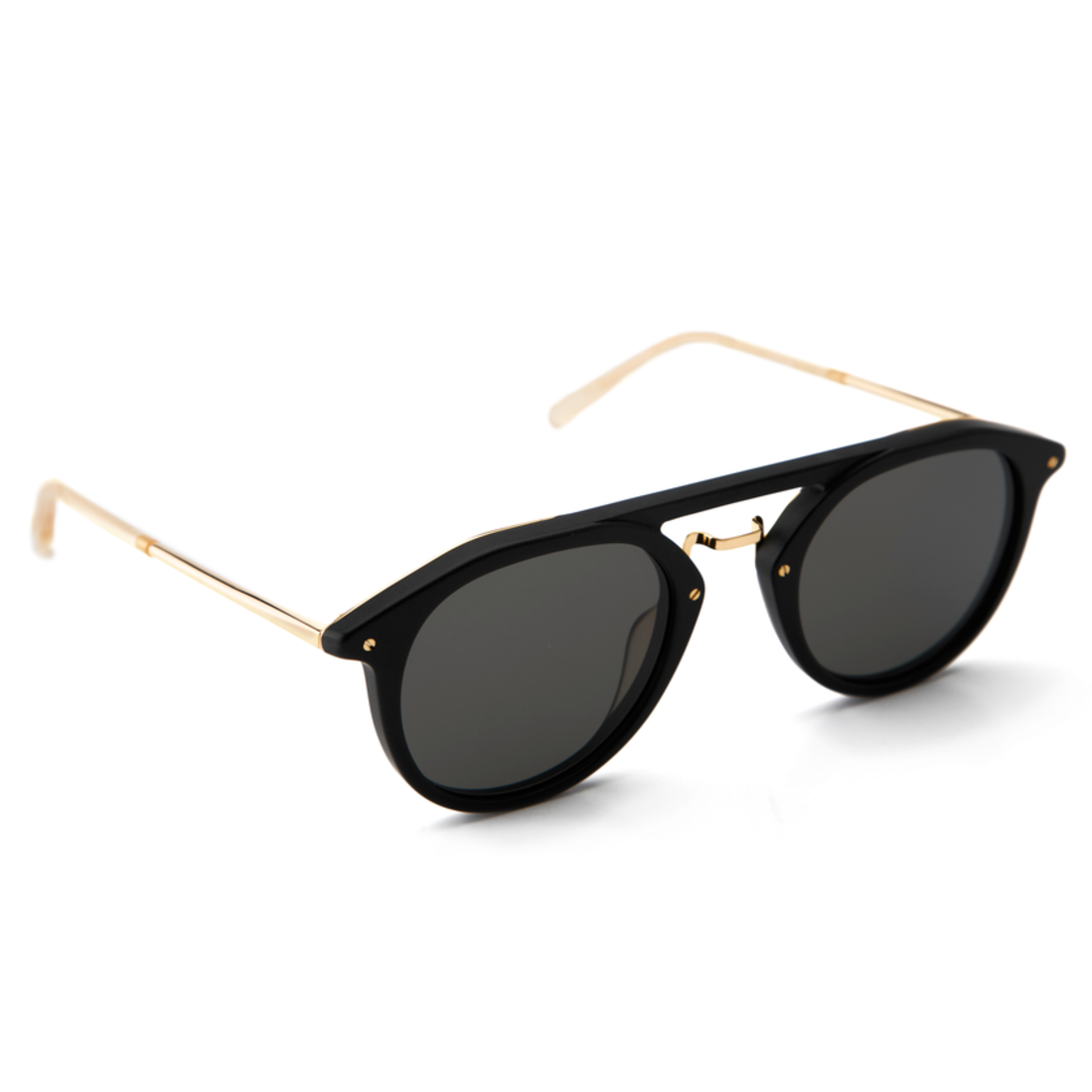 Krewe ‘Gravier’ Sunglasses in Black & Gold