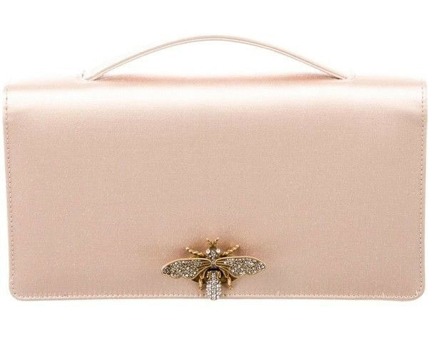 Dior 'Bee' gold satin pochette