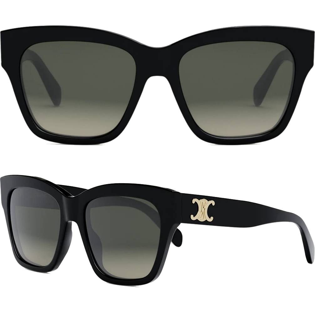 Celine Triomphe Square Sunglasses in Black