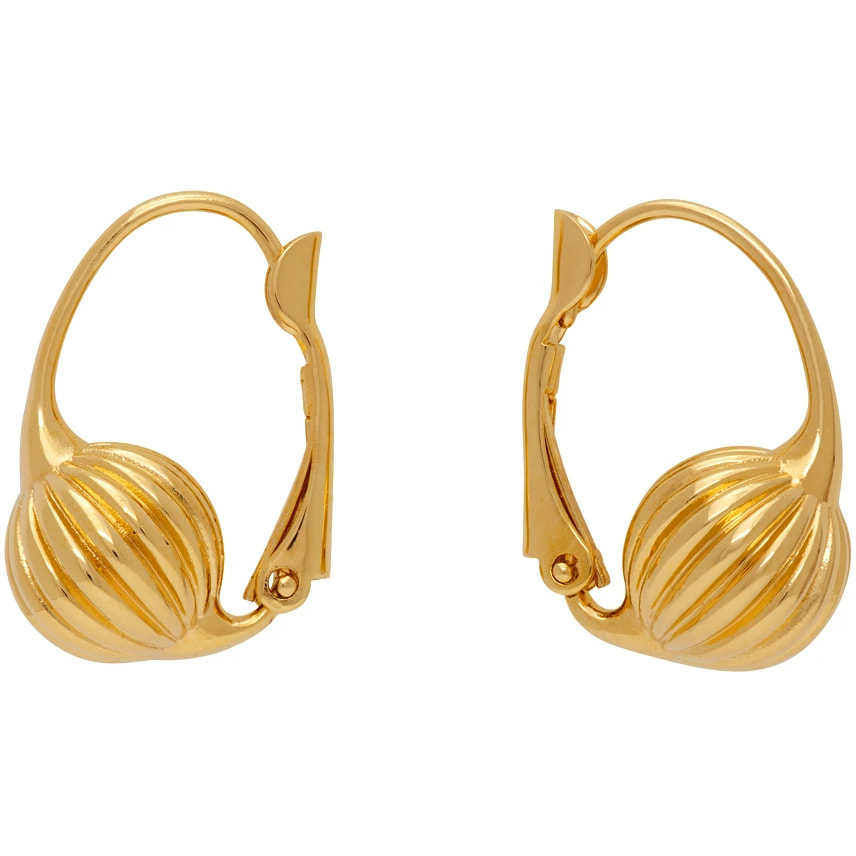 Lanvin Gold Arpege Sleeper Earrings