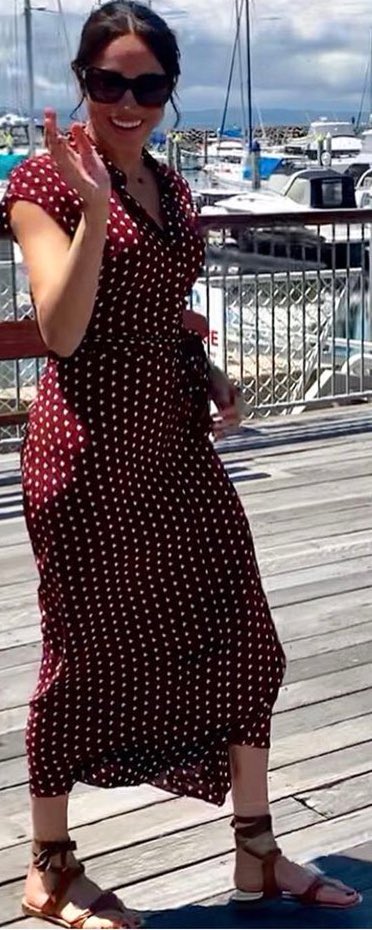 & Other Stories Waist Knot Midi Dress as seen on Meghan Markle, the Duchess of Sussex on Fraser Island