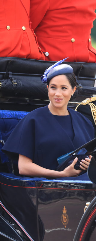 Noel Stewart Navy Straw Hat as seen on Meghan Markle, the Duchess of Sussex at wedding of Princess Eugenie and Jack Brooksbank