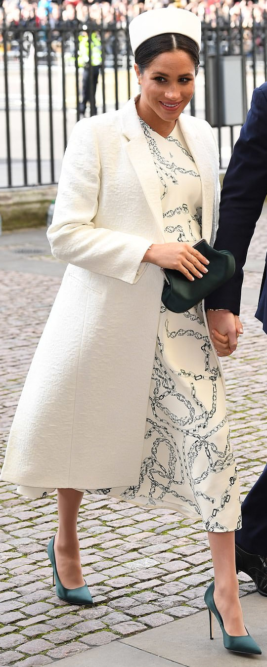 Reiss Azzura Swirl Printed Shift Dress as seen on Meghan Markle, the Duchess of Sussex