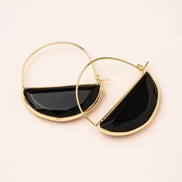 Scout Curated Wears Stone Prism Earrings in Black Spinel/Gold