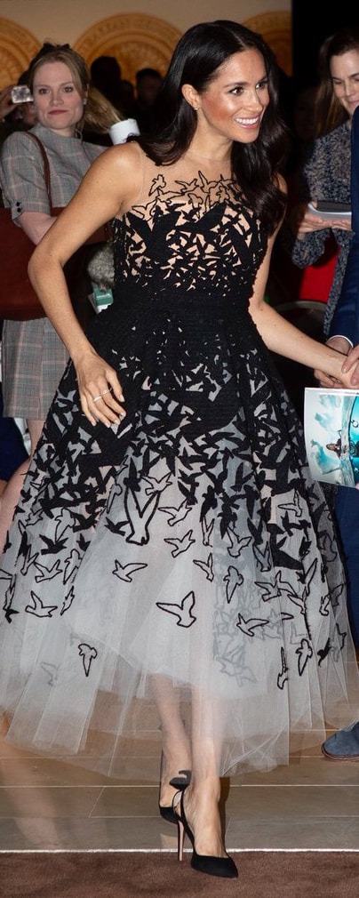 Oscar de la Renta Birds Tulle Gown as seen on Meghan Markle, the Duchess of Sussex at Australian Geographic Society Awards in Sydney