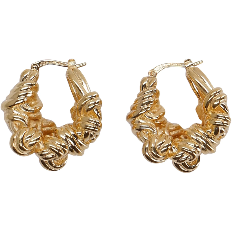 Bottega Veneta Knot Hoop Earrings in Gold