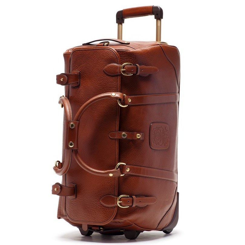 Ghurka Kilburn RS No. 252 Rolling Suitcase in Vintage Chestnut Leather