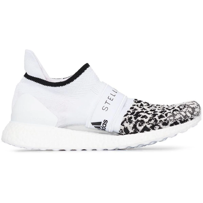 Stella McCartney X Adidas Ultraboost 3D Knit Sneakers in White Leopard