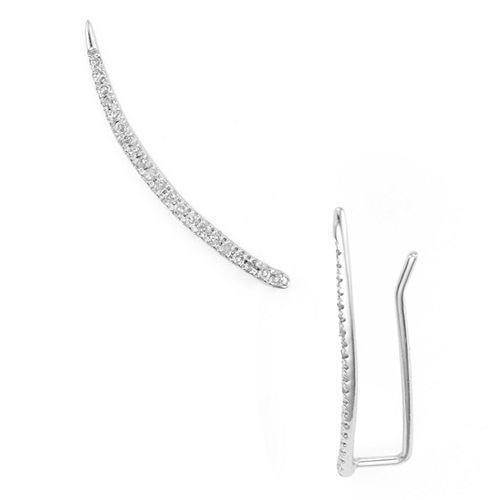 Adina Reyter large pave curve wing earrings