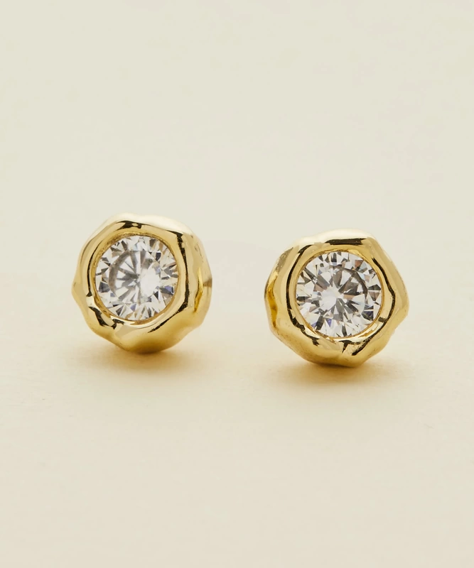 Alexis Bittar 'Asterales' Molten Bezel Stud Earrings in the ‘Air’ colorway