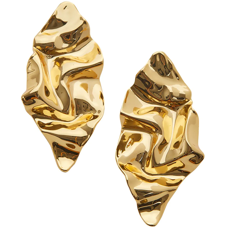 Alexis Bittar Crumpled Metal 14K Gold-Plated Post Earrings