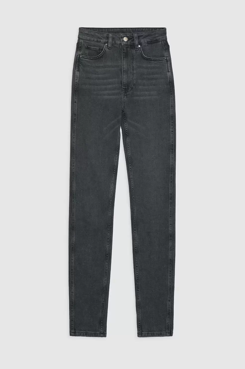 Anine Bing ‘Beck’ High-Rise Skinny Jeans in Iron Gray 