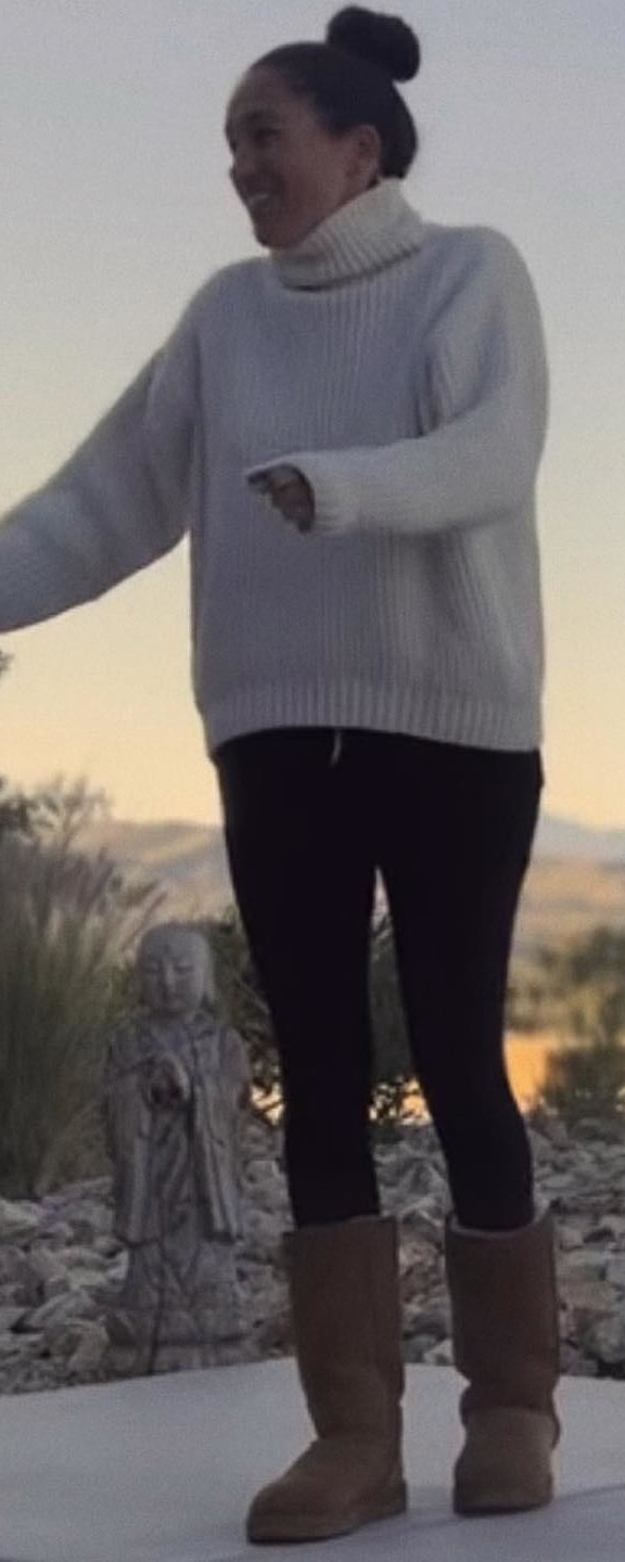 Anine Bing Sydney Sweater In Cream as seen on Meghan Markle, Duchess of Sussex.