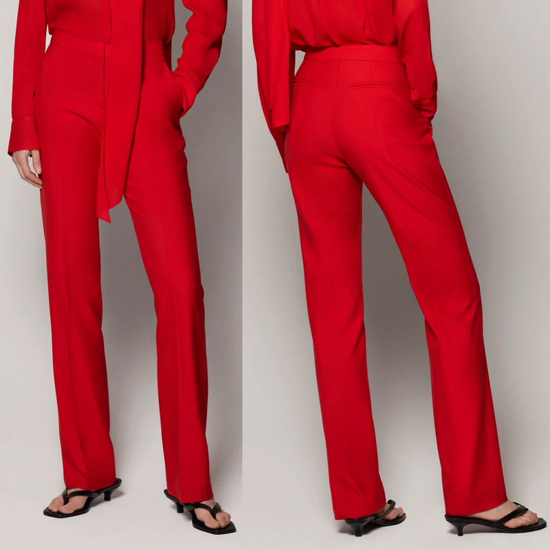 Another Tomorrow Classic Trouser In Fire Red
