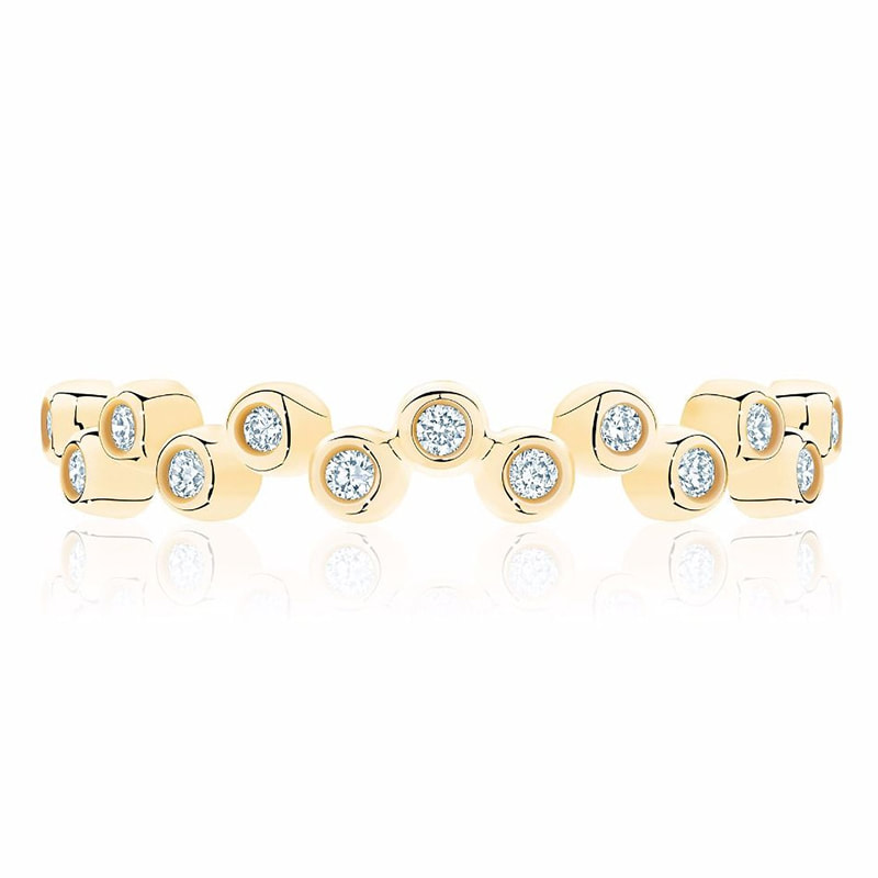 Birks Iconic Stackable Yellow Gold and Diamond Splash Ring